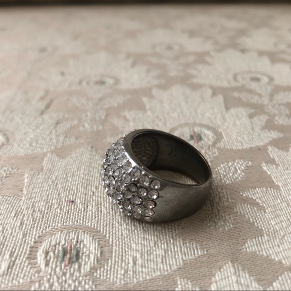Statement Ring with Faux Diamonds - Picture 2 of 3